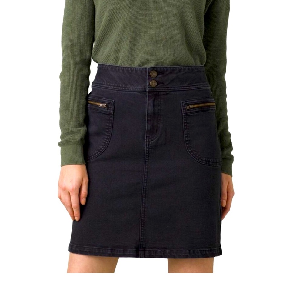Black Onyx prAna Broadway Organic Denim Skirt Women Size 2 NWT